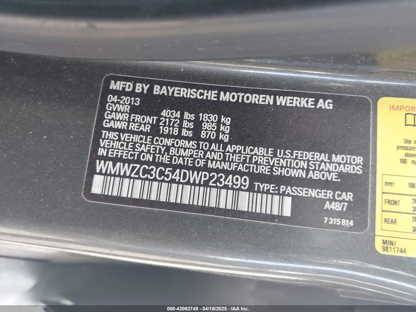 2013 MINI COUNTRYMAN COOPER S - WMWZC3C54DWP23499