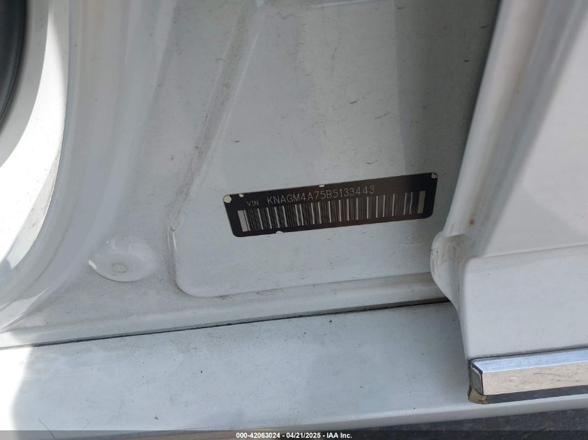 2011 Kia Optima Lx VIN: KNAGM4A75B5133443 Lot: 42063024