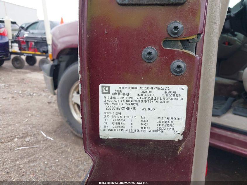 2002 Chevrolet Silverado 1500 Ls VIN: 2GCEC19V321284216 Lot: 42063234