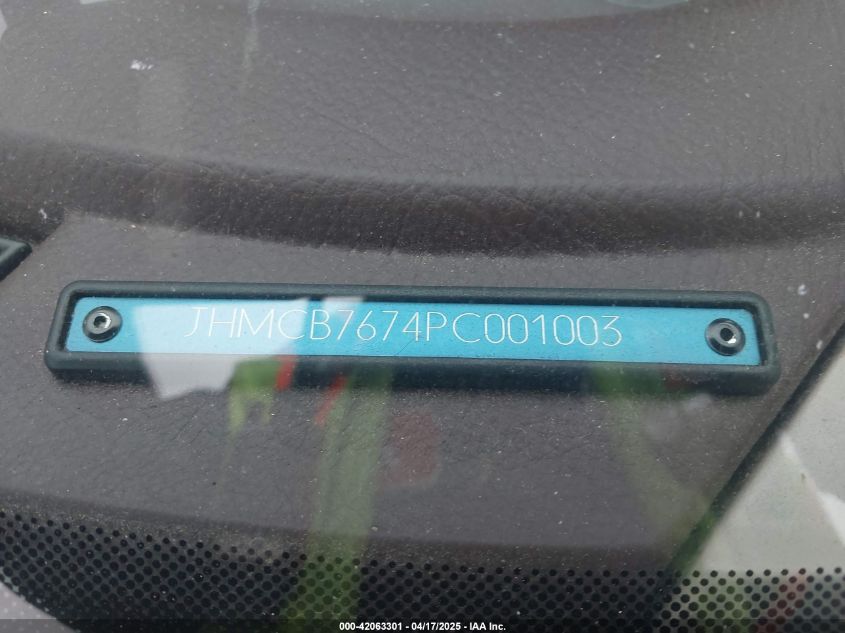 1993 Honda Accord Ex VIN: JHMCB7674PC001003 Lot: 42063301