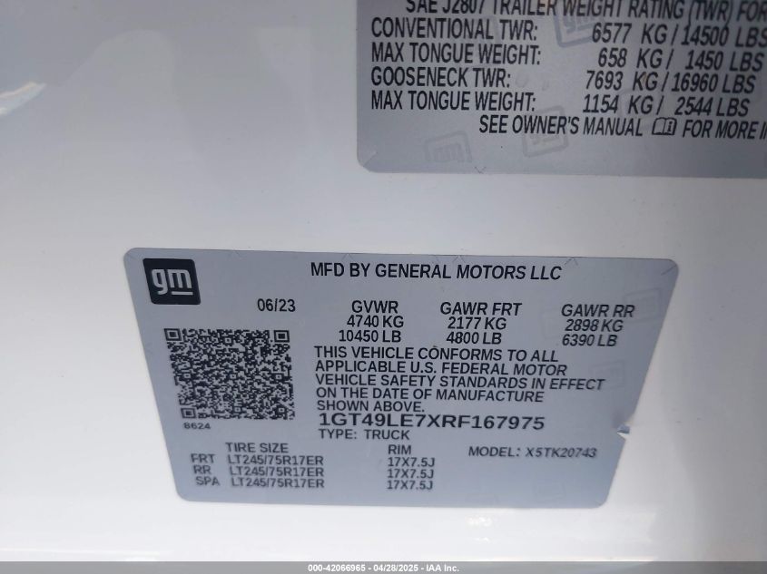 2024 GMC Sierra - 1GT49LE7XRF167975