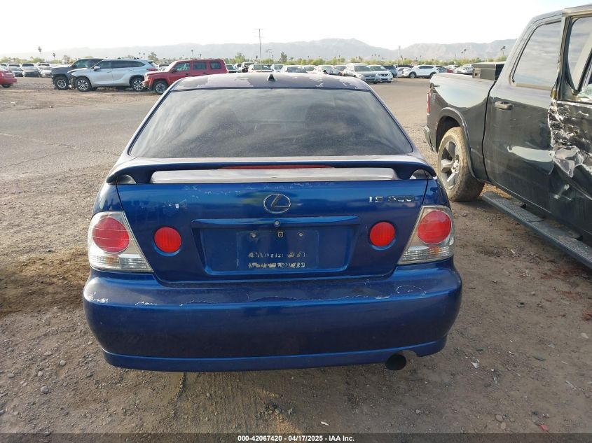 2001 Lexus Is VIN: 0JTHBD18221002934 Lot: 42067420