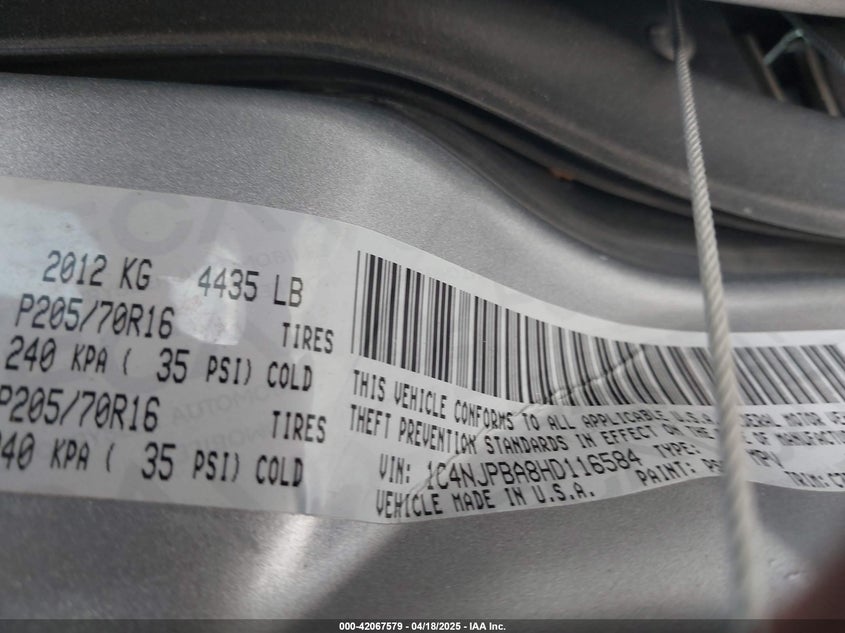 2017 JEEP PATRIOT SPORT FWD - 1C4NJPBA8HD116584