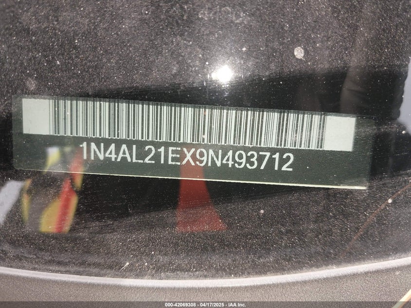 2009 Nissan Altima 2.5 S VIN: 1N4AL21EX9N493712 Lot: 42069308