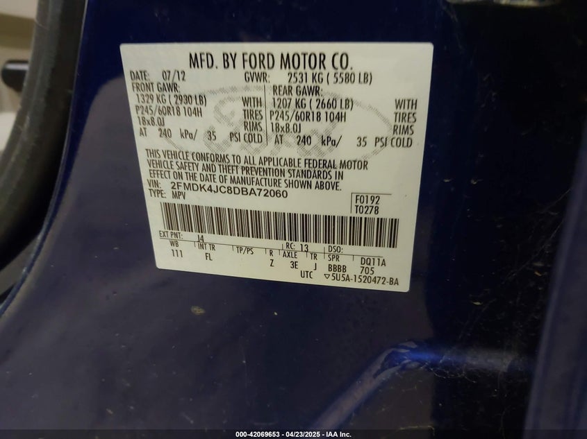 2013 FORD EDGE SEL - 2FMDK4JC8DBA72060