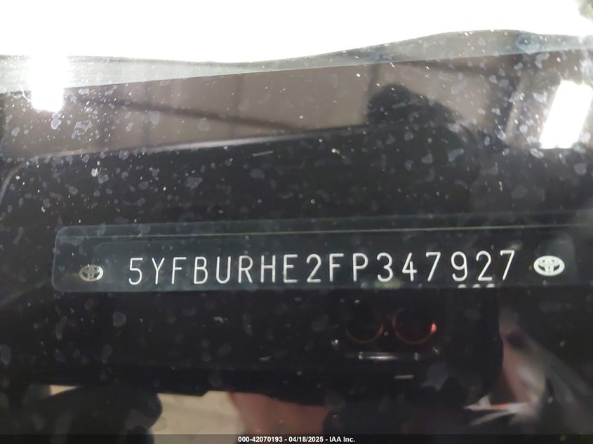 2015 TOYOTA COROLLA L/LE/LE PLS/PRM/S/S PLS - 5YFBURHE2FP347927