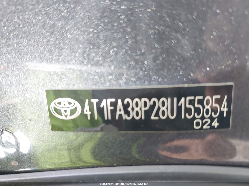 2008 TOYOTA CAMRY SOLARA VIN: 4T1FA38P28U155854
