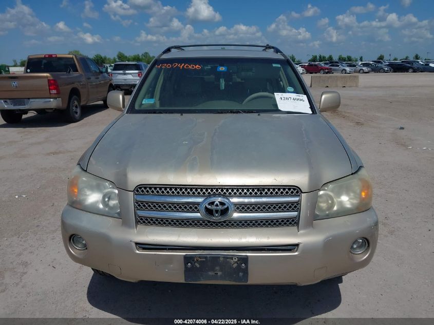 2007 Toyota Highlander Hybrid Limited V6 VIN: JTEDW21A070019124 Lot: 42074006