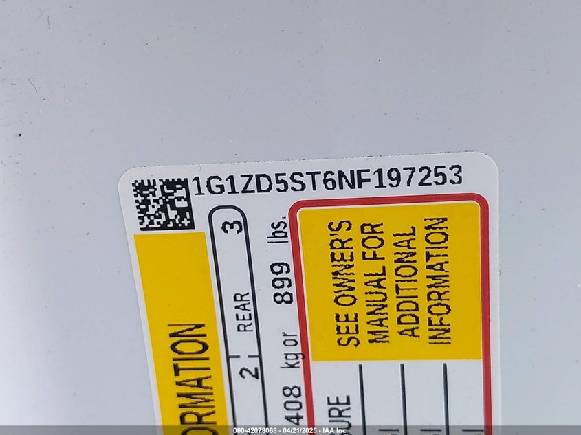 2022 CHEVROLET MALIBU FWD LT - 1G1ZD5ST6NF197253