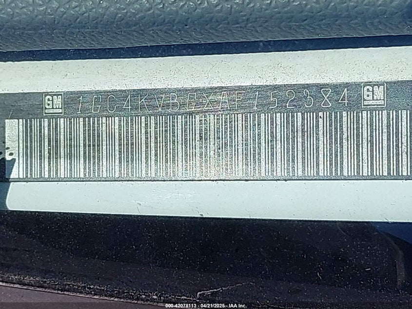 2010 CHEVROLET SILVERADO VIN: 1GC4KVBGXAF152384