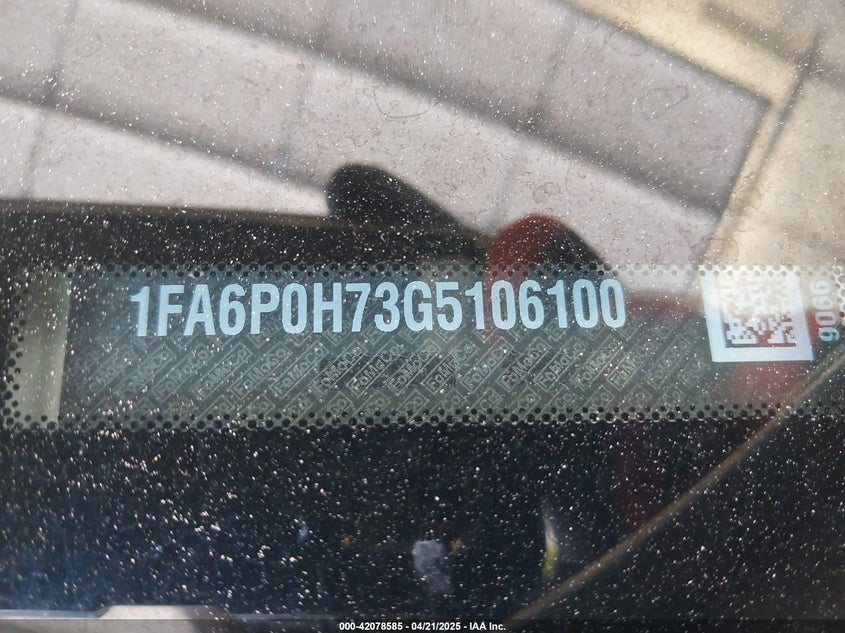2016 Ford Fusion Se VIN: 1FA6P0H73G5106100 Lot: 42078585
