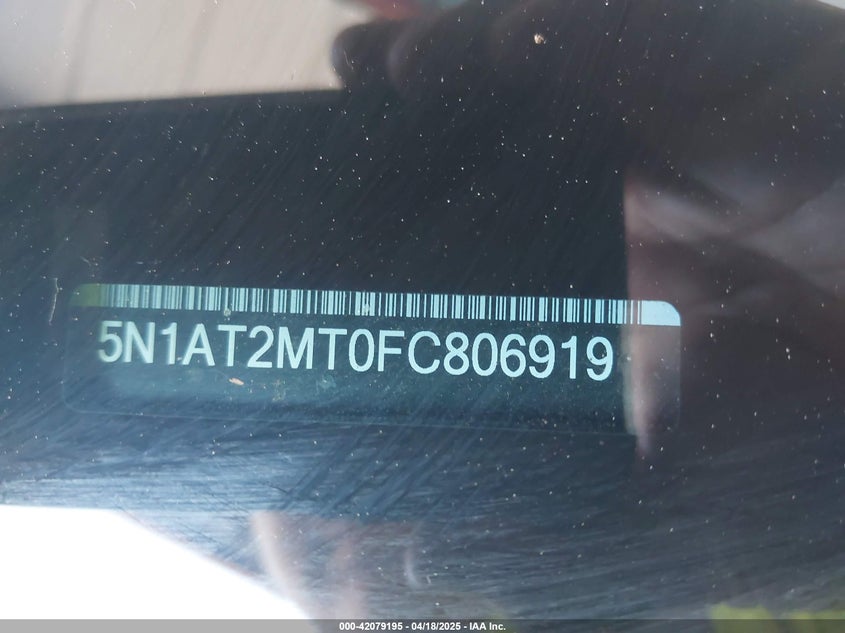 2015 NISSAN ROGUE VIN: 5N1AT2MT0FC806919