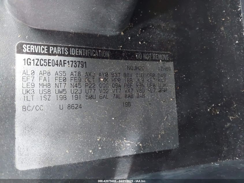 2010 Chevrolet Malibu Lt VIN: 1G1ZC5E04AF173791 Lot: 42079488