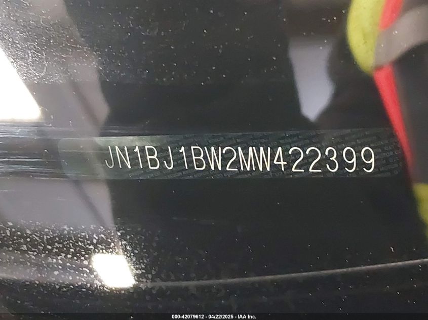 2021 Nissan Rogue Sport Sv Awd Xtronic Cvt VIN: JN1BJ1BW2MW422399 Lot: 42079612