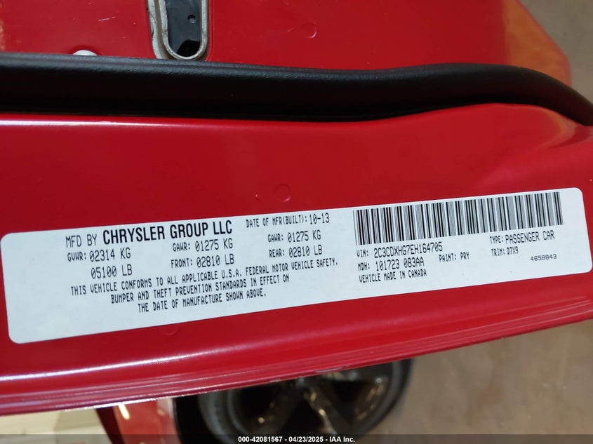 2014 DODGE CHARGER SXT - 2C3CDXHG7EH164705