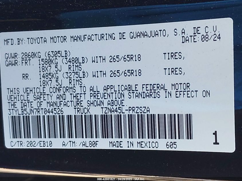 2024 Toyota Tacoma - 3TYLB5JN7RT044526