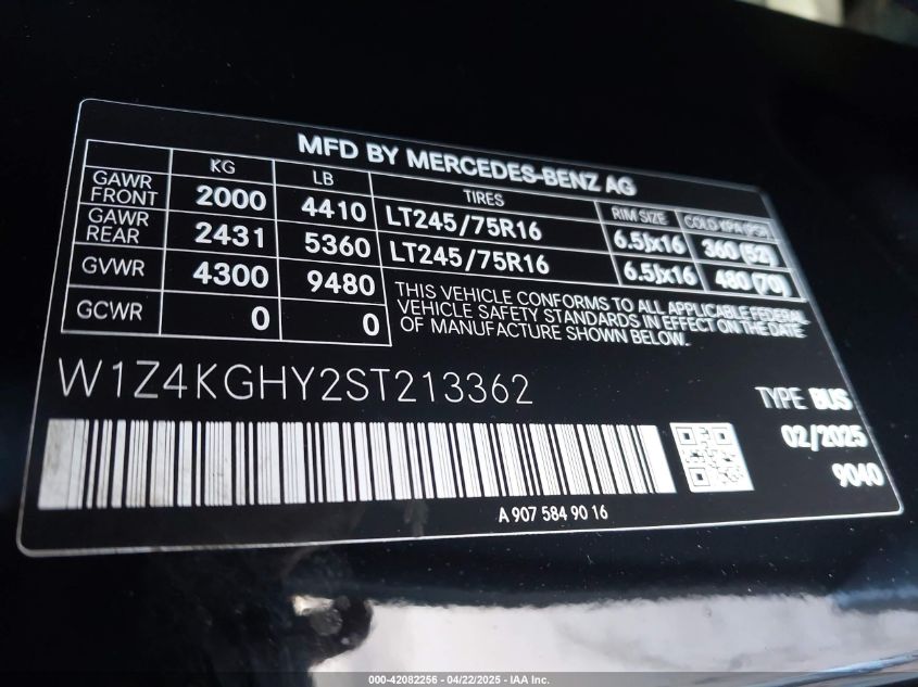 2025 Mercedes-Benz Sprinter 2500 - W1Z4KGHY2ST213362