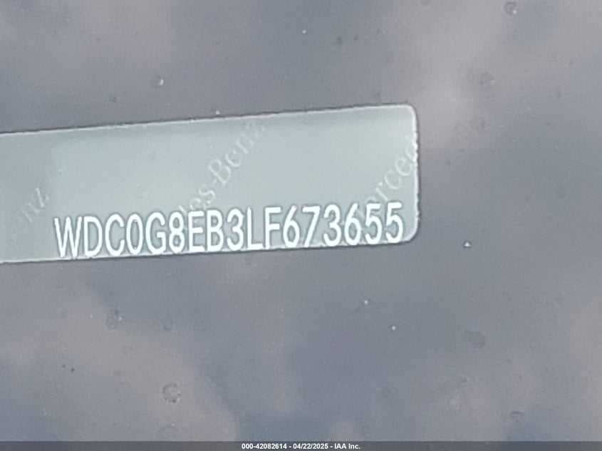 2020 MERCEDES-BENZ GLC 300 VIN: WDC0G8EB3LF673655
