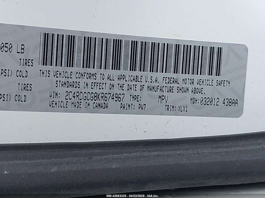 2019 DODGE GRAND CARAVAN SXT - 2C4RDGCG8KR674967