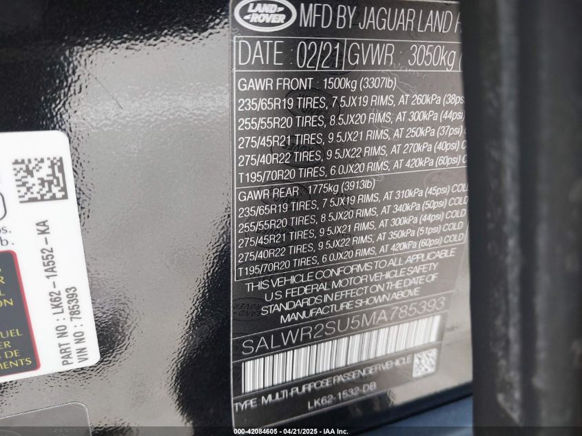 2021 Land Rover Range Rover Sport - SALWR2SU5MA785393