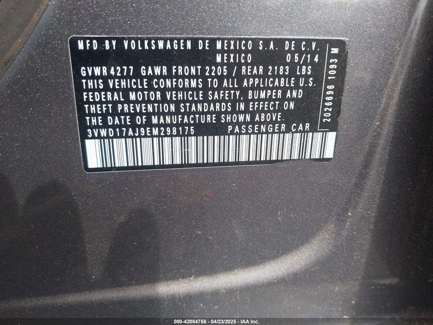 2014 VOLKSWAGEN JETTA 1.8T SE - 3VWD17AJ9EM298175