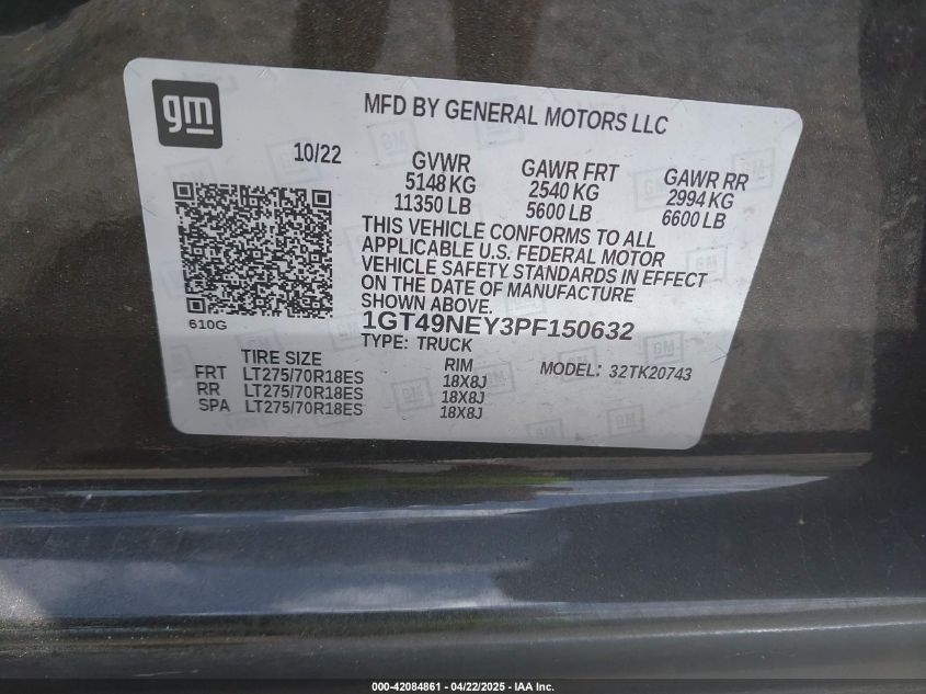 2023 GMC Sierra - 1GT49NEY3PF150632