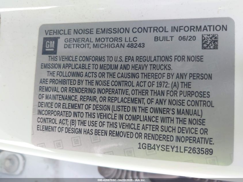 2020 Chevrolet Silverado 3500hd - 1GB4YSEY1LF263589