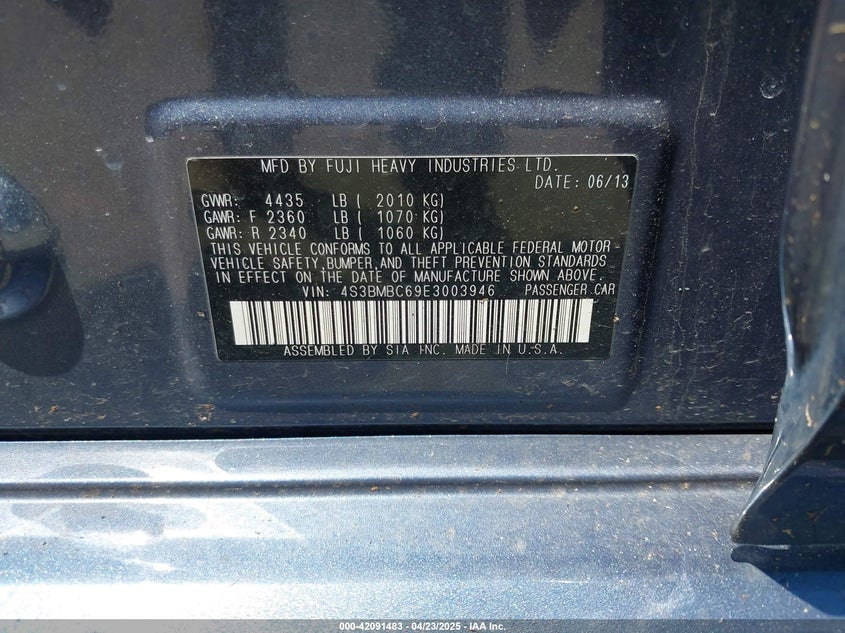 2014 SUBARU LEGACY 2.5I PREMIUM - 4S3BMBC69E3003946