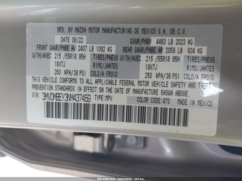 2022 MAZDA CX-30 2.5 TURBO PREMIUM PLUS - 3MVDMBEY3NM437459