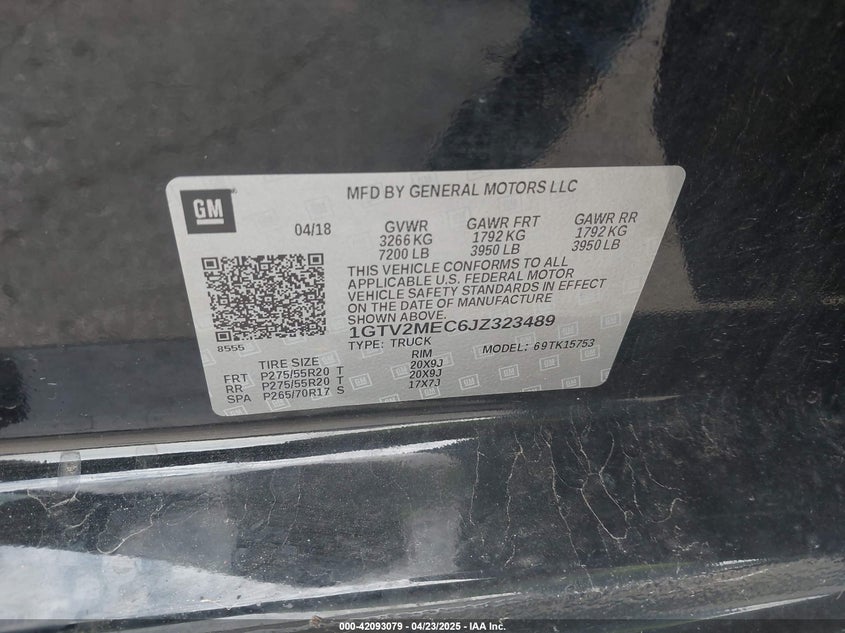 2018 GMC SIERRA 1500 SLE - 1GTV2MEC6JZ323489