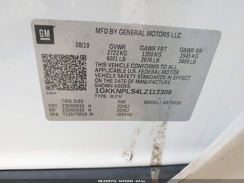 2020 GMC ACADIA FWD DENALI - 1GKKNPLS4LZ113308