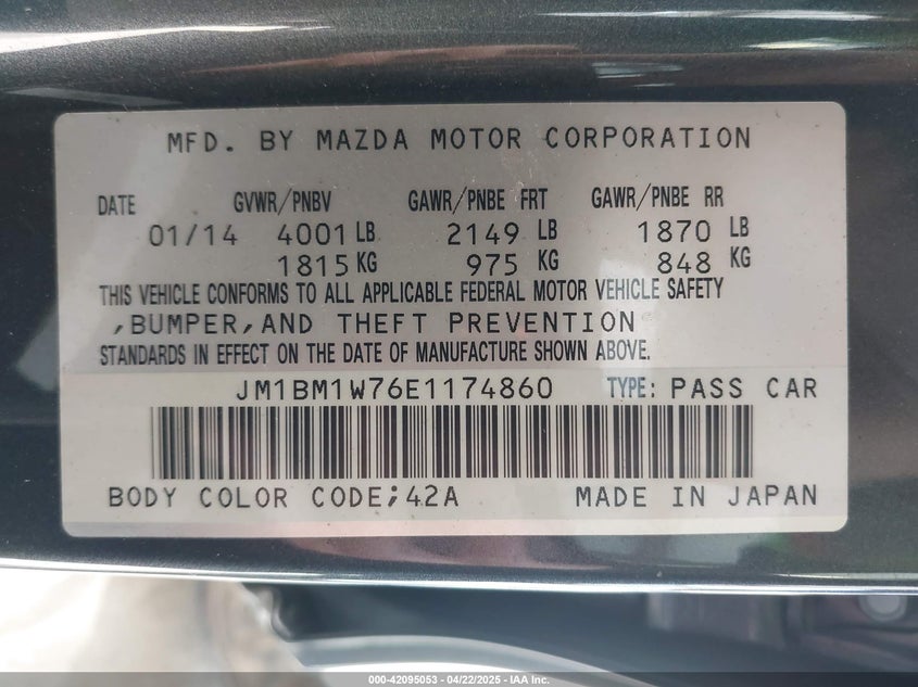 2014 MAZDA MAZDA3 I GRAND TOURING - JM1BM1W76E1174860