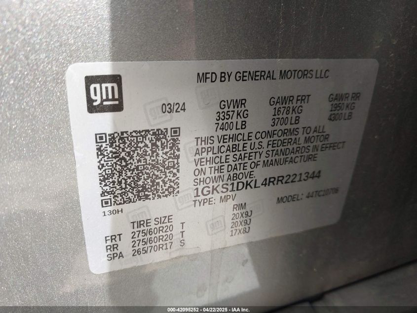 2024 GMC Yukon - 1GKS1DKL4RR221344