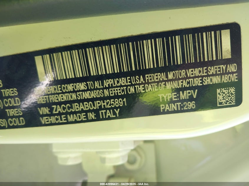 2018 JEEP RENEGADE SPORT 4X4 - ZACCJBAB0JPH25891