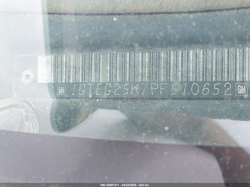 1993 GMC Vandura G2500 VIN: 1GTEG25K7PF510652 Lot: 42097211