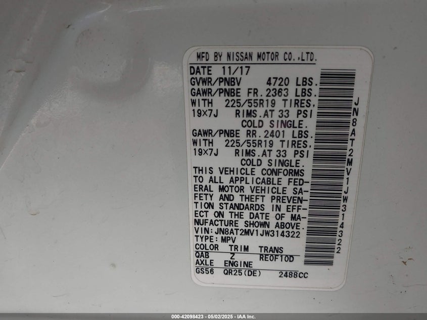 2018 NISSAN ROGUE SL - JN8AT2MV1JW314322