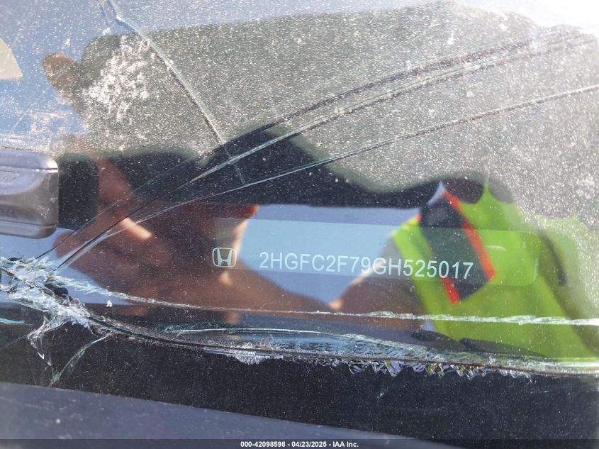 2016 Honda Civic Ex VIN: 2HGFC2F79GH525017 Lot: 42098598