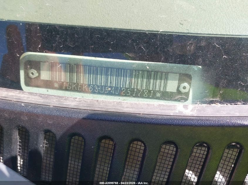 2004 GMC Yukon Denali VIN: 1GKEK63U54J251781 Lot: 42099768