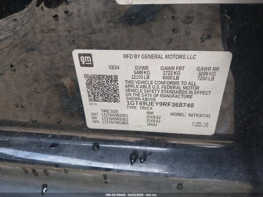 2024 GMC Sierra 3500hd - 1GT49UEY9RF368748