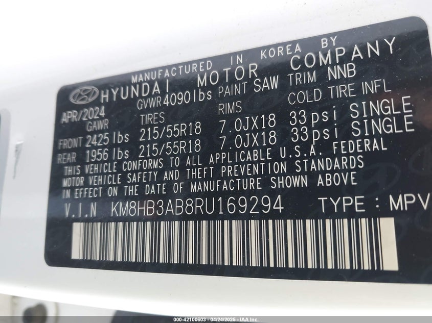 2024 HYUNDAI KONA SEL - KM8HB3AB8RU169294