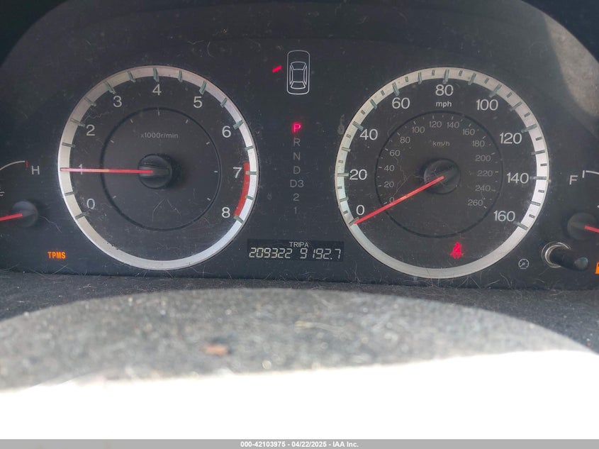 2009 HONDA ACCORD VIN: 1HGCP26389A054807