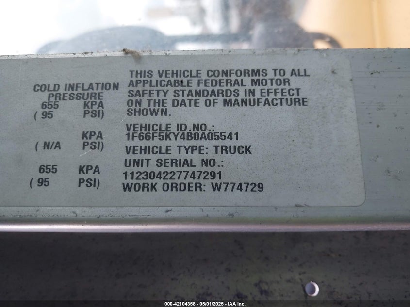 1F66F5KY4B0A05541 2011 FORD  photo no. 8