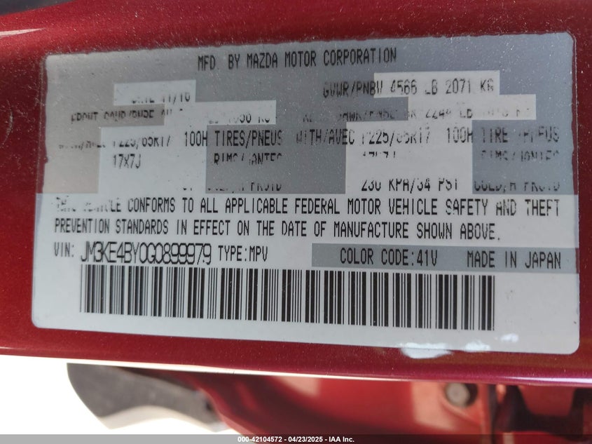 2016 MAZDA CX-5 SPORT - JM3KE4BY0G0899979