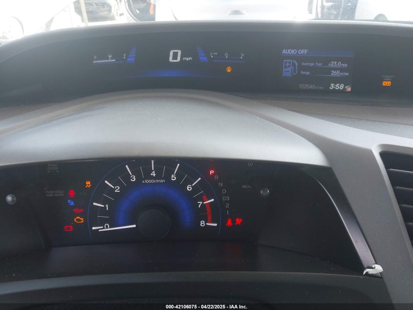 2012 HONDA CIVIC VIN: 19XFB2F52CE352205