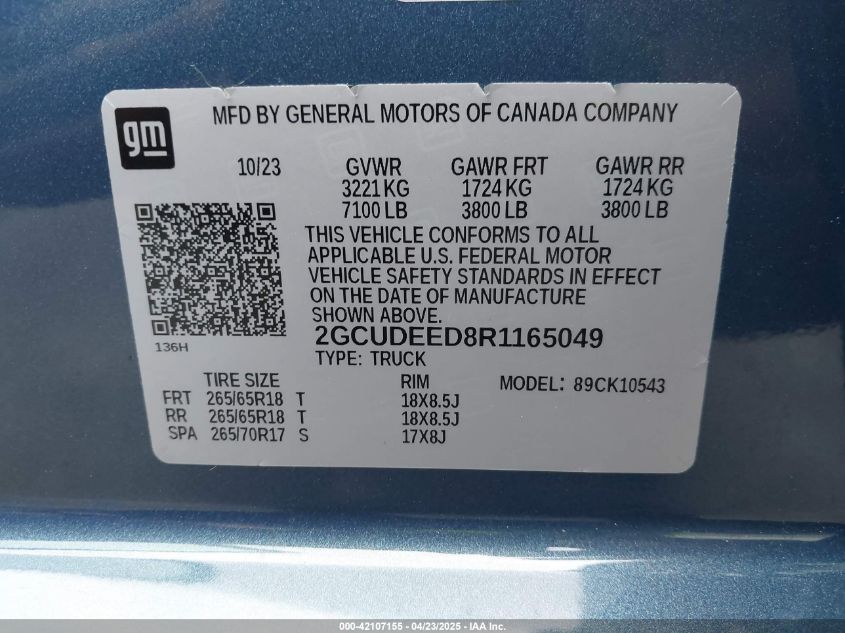 2024 Chevrolet Silverado 1500 - 2GCUDEED8R1165049