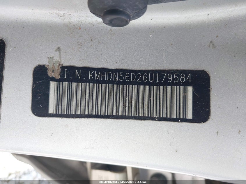 2006 HYUNDAI ELANTRA VIN: KMHDN56D26U179584