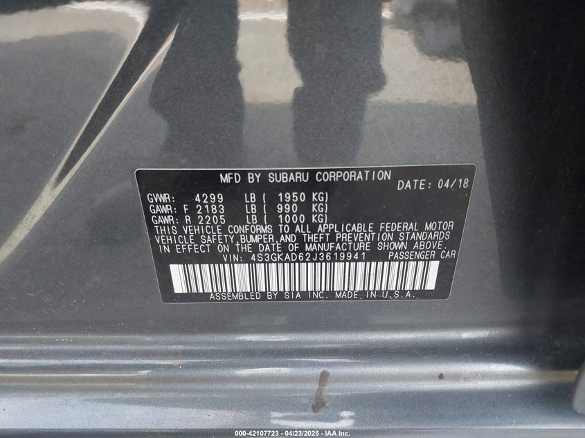 2018 SUBARU IMPREZA 2.0I PREMIUM - 4S3GKAD62J3619941