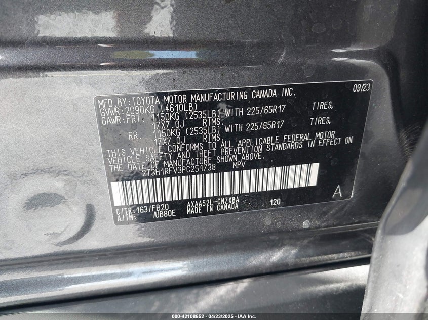 2023 TOYOTA RAV4 LE - 2T3H1RFV3PC251738