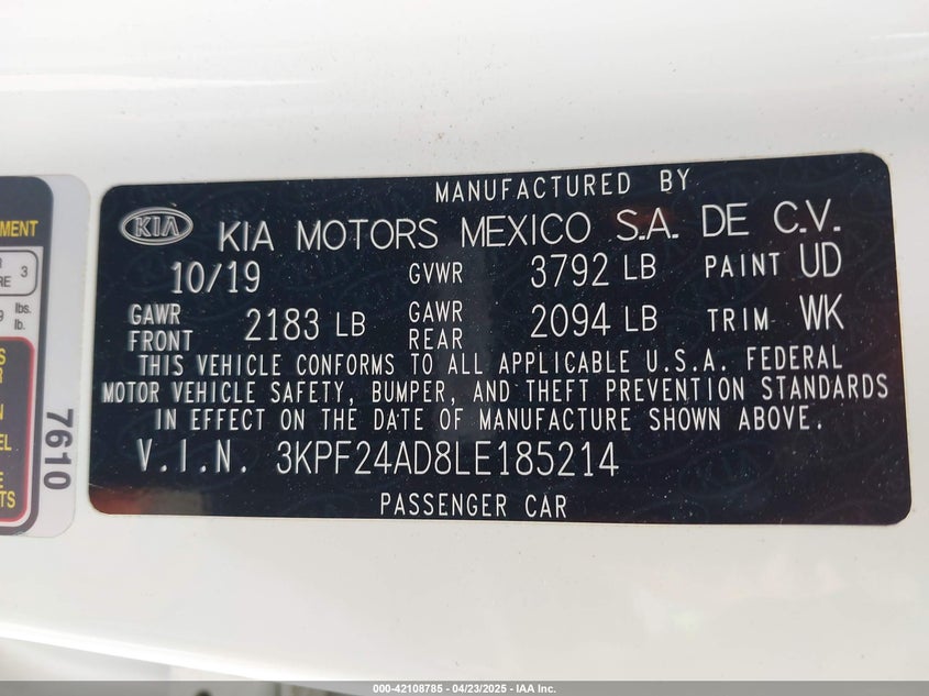 2020 KIA FORTE LXS - 3KPF24AD8LE185214
