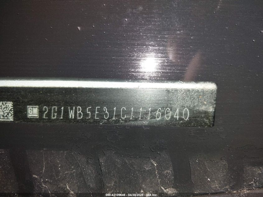 2012 Chevrolet Impala Lt VIN: 2G1WB5E31C1116040 Lot: 42109646